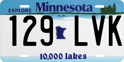 MN license plate 129LVK