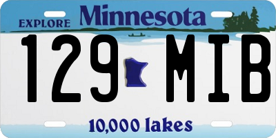 MN license plate 129MIB