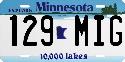 MN license plate 129MIG