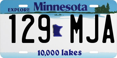 MN license plate 129MJA