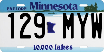 MN license plate 129MYW