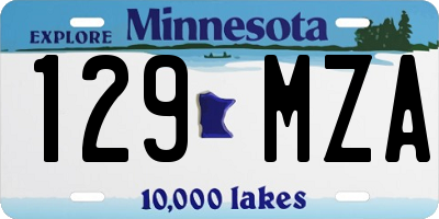 MN license plate 129MZA