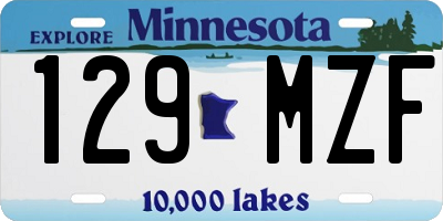 MN license plate 129MZF