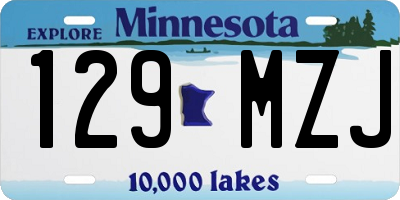 MN license plate 129MZJ