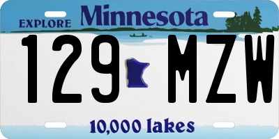 MN license plate 129MZW
