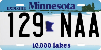 MN license plate 129NAA