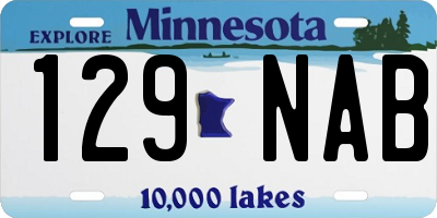 MN license plate 129NAB