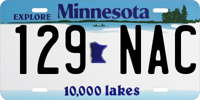 MN license plate 129NAC