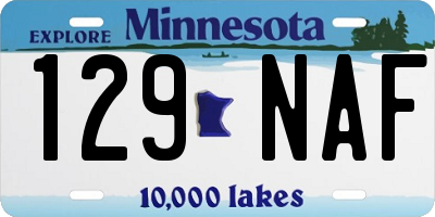 MN license plate 129NAF