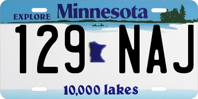 MN license plate 129NAJ