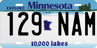 MN license plate 129NAM