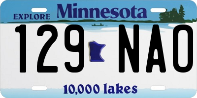 MN license plate 129NAO