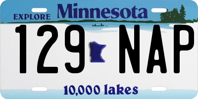 MN license plate 129NAP