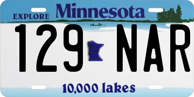 MN license plate 129NAR