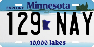 MN license plate 129NAY