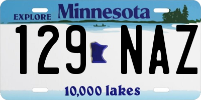 MN license plate 129NAZ