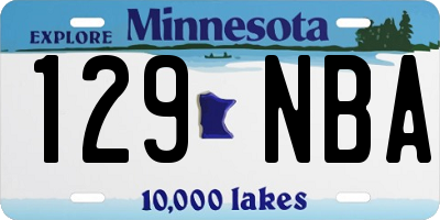 MN license plate 129NBA
