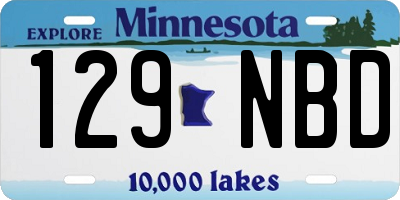 MN license plate 129NBD