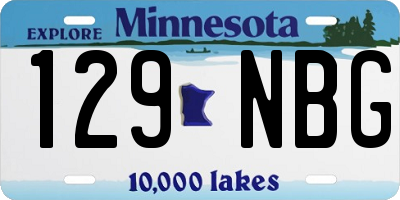 MN license plate 129NBG