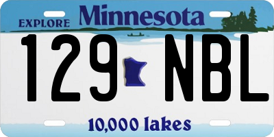 MN license plate 129NBL