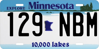 MN license plate 129NBM