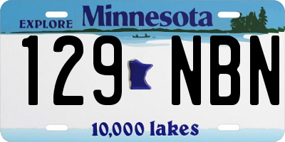 MN license plate 129NBN