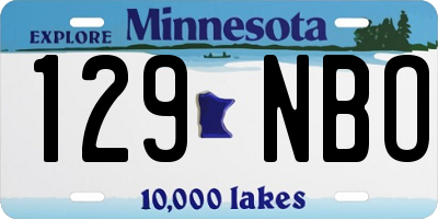 MN license plate 129NBO