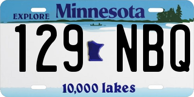 MN license plate 129NBQ