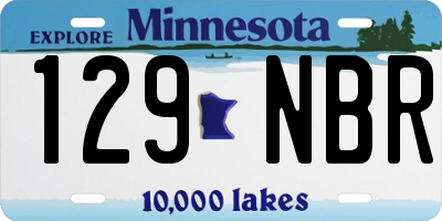 MN license plate 129NBR