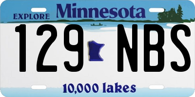 MN license plate 129NBS