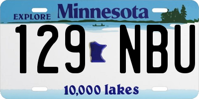 MN license plate 129NBU