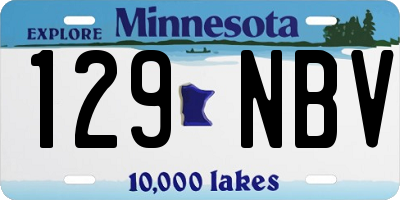 MN license plate 129NBV