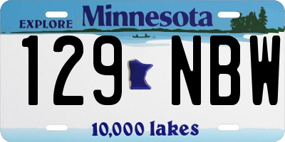 MN license plate 129NBW