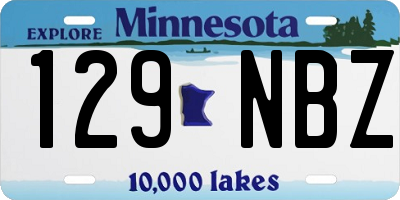 MN license plate 129NBZ