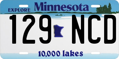 MN license plate 129NCD