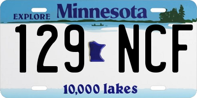 MN license plate 129NCF