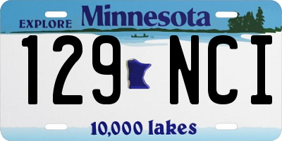 MN license plate 129NCI