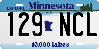MN license plate 129NCL
