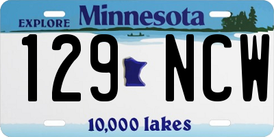 MN license plate 129NCW