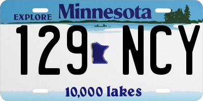 MN license plate 129NCY