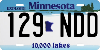 MN license plate 129NDD