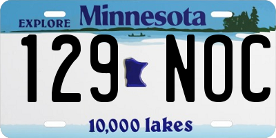 MN license plate 129NOC