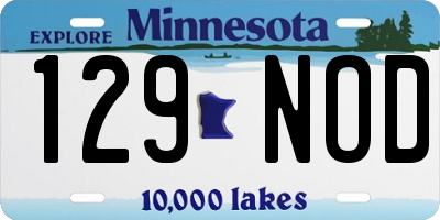 MN license plate 129NOD
