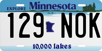 MN license plate 129NOK
