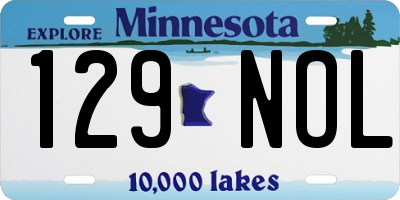 MN license plate 129NOL