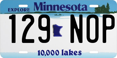 MN license plate 129NOP