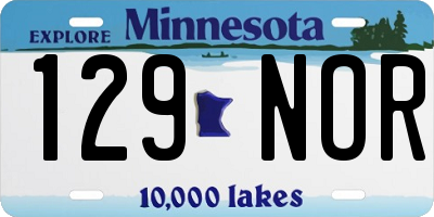 MN license plate 129NOR