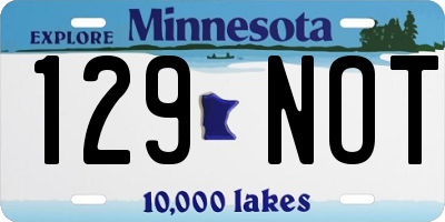 MN license plate 129NOT