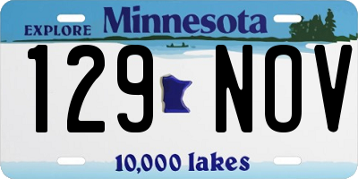 MN license plate 129NOV
