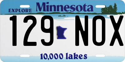 MN license plate 129NOX